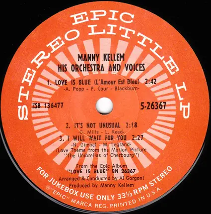 Manny Kellem, His Orchestra & Voices - Love Is Blue