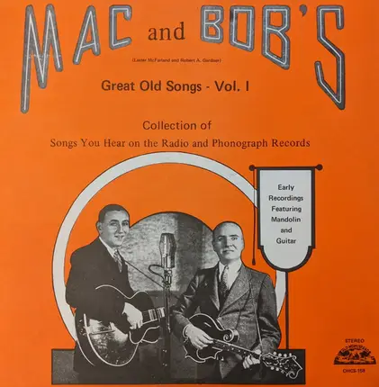 Mac & Bob - Mac And Bob's Great Old Songs - Vol. I