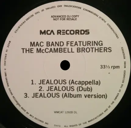 Mac Band Featuring The McCampbell Brothers - Jealous