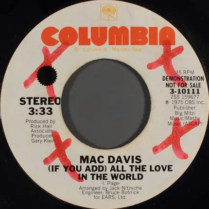 Mac Davis - (If You Add) All The Love In The World