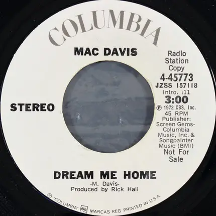 Mac Davis - Dream Me Home