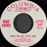 7inch Vinyl Single - Mac Davis - Sweet Dreams And Sarah / Poem For My Little Lady