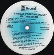 LP - Mac Wiseman - Sixteen Great Performances