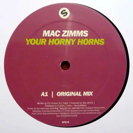 Mac Zimms / Austin Leeds - Your Horny Horns / Rubadub / In The Club