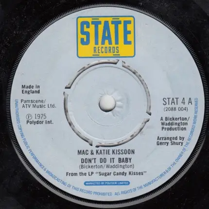 Mac And Katie Kissoon - Don't Do It Baby