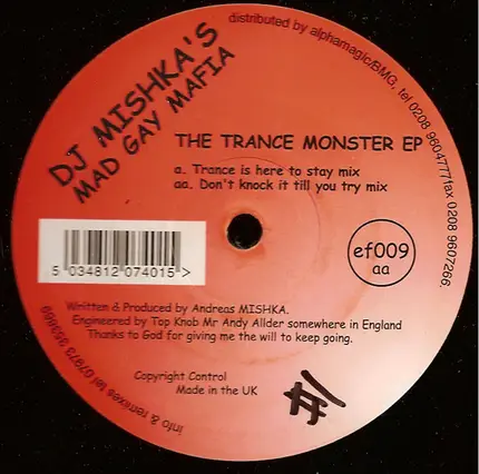 Mad Gay Mafia - The Trance Monster EP