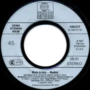 7inch Vinyl Single - Made In Italy - Let's Dance Medley