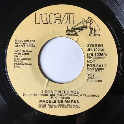 Madeline Marks - I Don't Need You