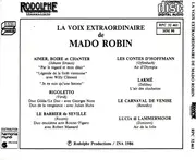 CD - Mado Robin - La Voix Extraordinaire De Mado Robin