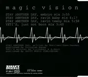 CD Single - Magic Vision - Stay Another Day (Embryonic Rave Remix)