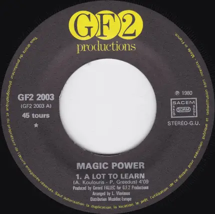 Magic Power - Argiris Koulouris - A Lot To Learn / The Waiting Game