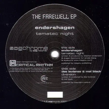 Mal Black & Dee Lievense / Endershagen - The Farewell EP