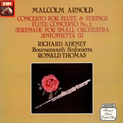 Malcolm Arnold , Richard Adeney , Bournemouth Sinfonietta , Ronald Thomas - Concerto For Flute & Strings