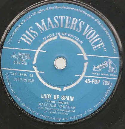 Malcolm Vaughan - My Love For You / Lady Of Spain