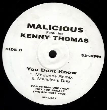 Malicious Featuring Kenny Thomas - You Dont Know