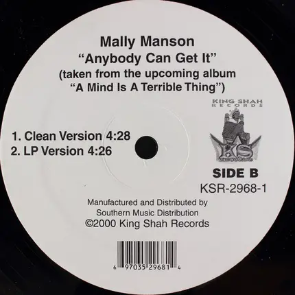 Mally Manson - My Money / Anybody Can Get It