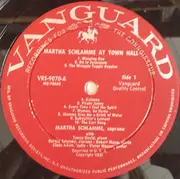 LP - Martha Schlamme - At Town Hall - Mono