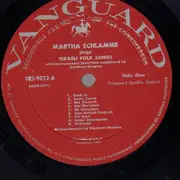 LP - Martha Schlamme - Sings Israeli Folk Songs