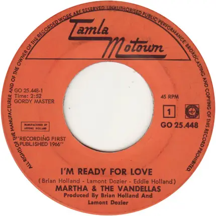 Martha Reeves & The Vandellas - I'm Ready For Love