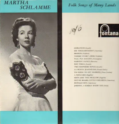 Martha Schlamme - Folk Songs of Many Lands