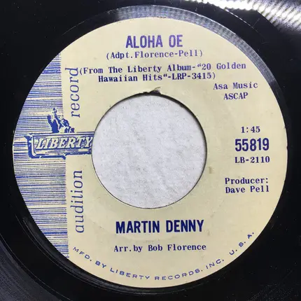 Martin Denny - Hawaiian Village / Aloha Oe
