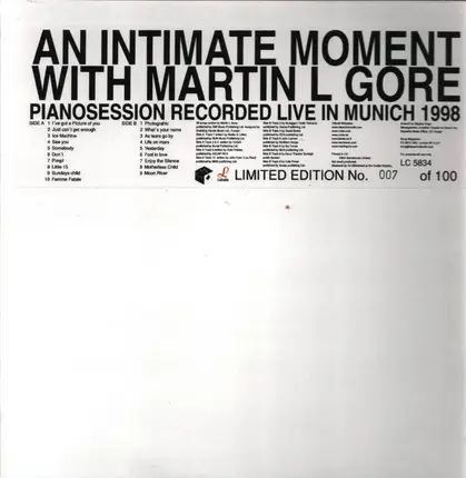 Martin L. Gore - An Intimate Moment With Martin L Gore