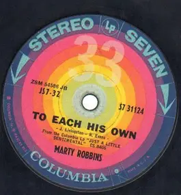 Marty Robbins - To Each His Own / I Can't Help It