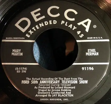 Mary Martin And Ethel Merman - Actual Recording Of The Duet From The Ford 50th Anniversary Television Show, The