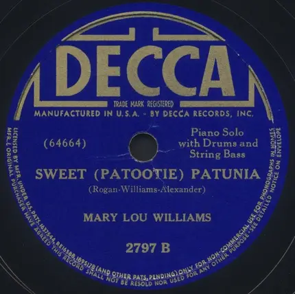 Mary Lou Williams - Mr. Freddie Blues / Sweet (Patootie) Patunia