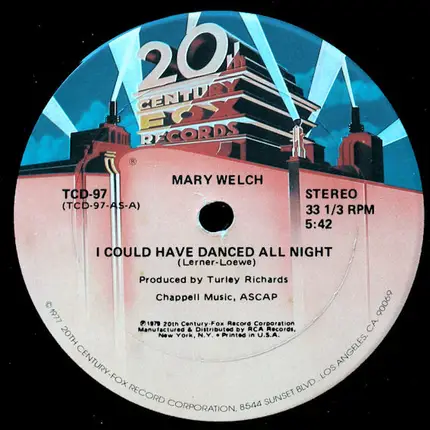 Mary Welch - I Could Have Danced All Night / When It Was Good