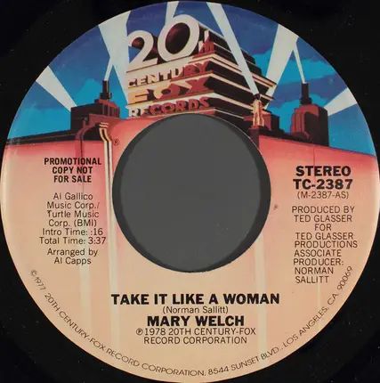 Mary Welch - Take It Like A Woman