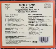 Double CD - Marylene Dosse - Music of Spain Granados Complete Piano Music, Vol. 1