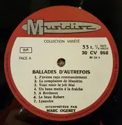LP - Marc Ogeret - Interprete Des Ballades D'Autrefois