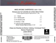 CD - Charpentier - Musique Pour Les Funérailles De La Reine Marie-Thérèse
