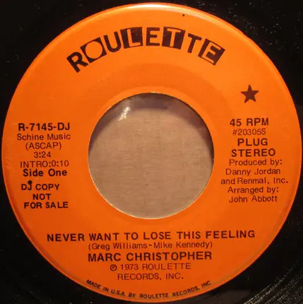 Marc Christopher - Never Want To Lose This Feeling