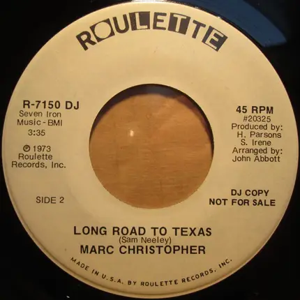 Marc Christopher - Stoney / Long Road To Texas
