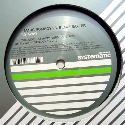 Marc Romboy Vs. Blake Baxter - Fly Away