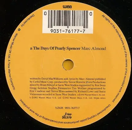 Marc Almond - The Days Of Pearly Spencer