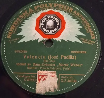 Marek Weber Und Sein Orchester - Valencia / Valentine