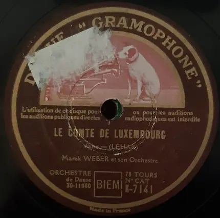 Marek Weber Und Sein Orchester - La Veuve Joyeuse / Le Comte De Luxembourg