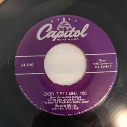 Margaret Whiting , Frank De Vol And His Orchestra - It Happens Every Spring / Every Time I Meet You
