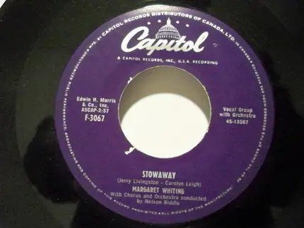Margaret Whiting - Allah Be Prais'd / Stowaway