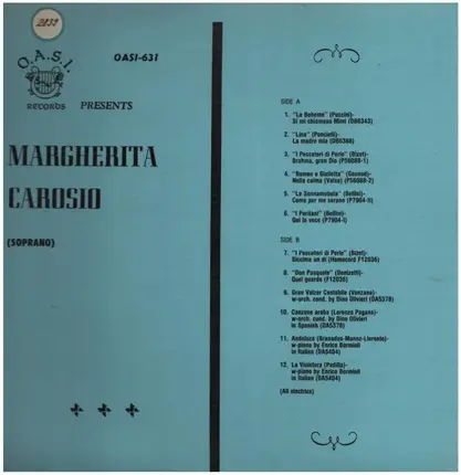 Margherita Carosio, Soprano - La Boheme, Don Pascale, Lina a.o.