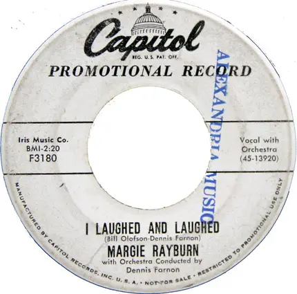 Margie Rayburn - I Laughed And Laughed / Alley Oop