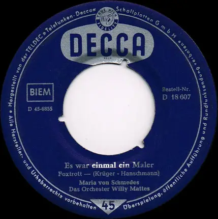 Maria Von Schmedes - So Kann Das Doch Nicht Weitergeh'n