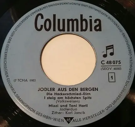 Maria Kaindl , Mizzi Und Toni Hartl - Jodler Aus Den Bergen