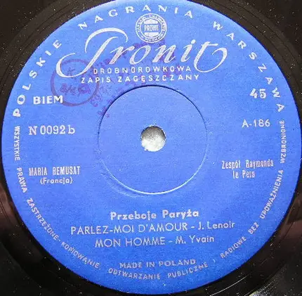 Maria Remusat-Lepers , Raymond Le Pers Et Son Orchestre - Przeboje Paryża