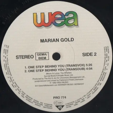 Marian Gold - One Step Behind You
