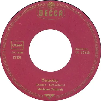 Marianne Faithfull - Yesterday