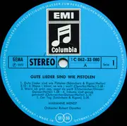 LP - Marianne Mendt - Gute Lieder Sind Wie Pistolen
